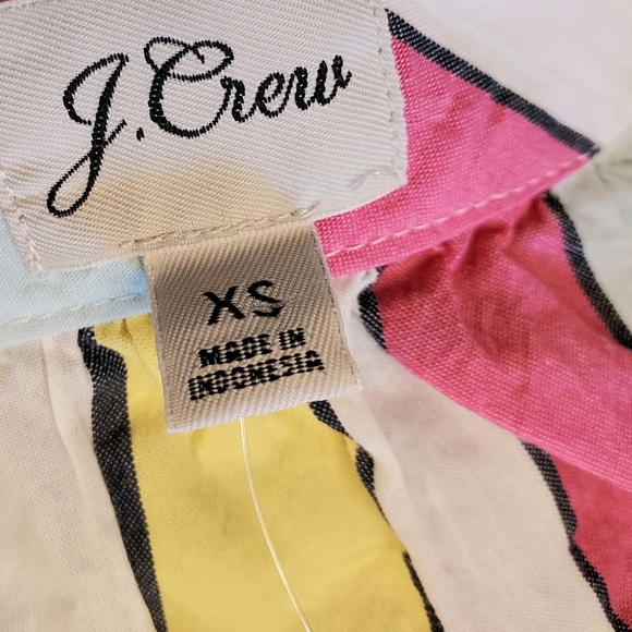 J. Crew Short Sleeve Seersucker Stripe Popover Blouse Size XS NEW NWT - Picture 7 of 11